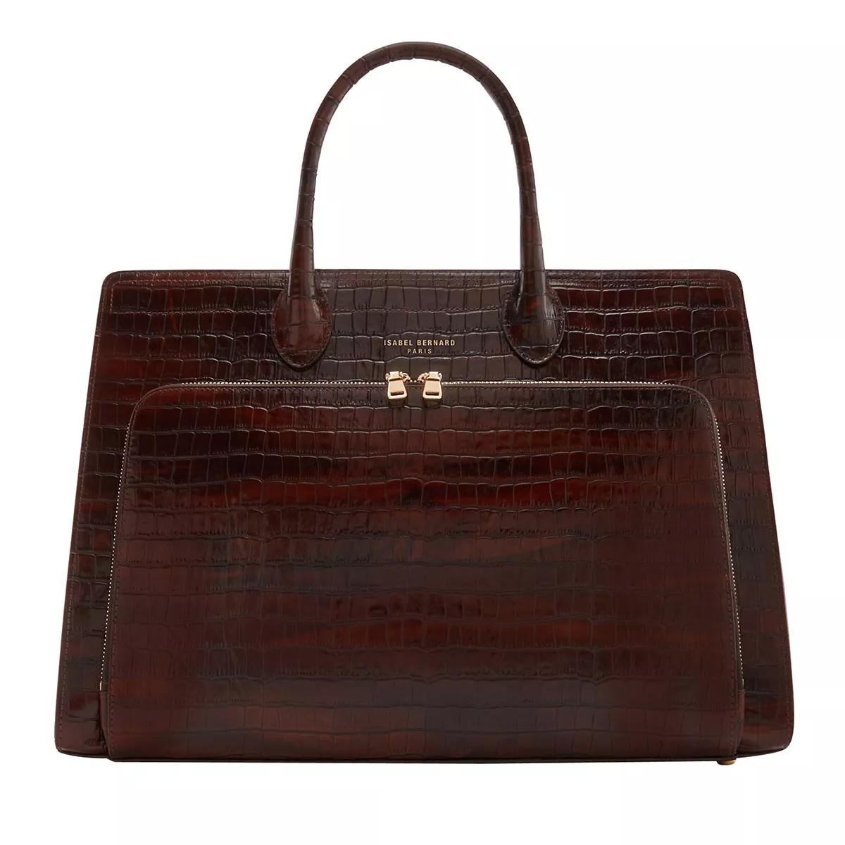 Isabel Bernard Henkeltasche - Honoré Nadine Croco Brown Calfskin Leather Handbag - Gr. unisize - in Braun - für Damen von Isabel Bernard