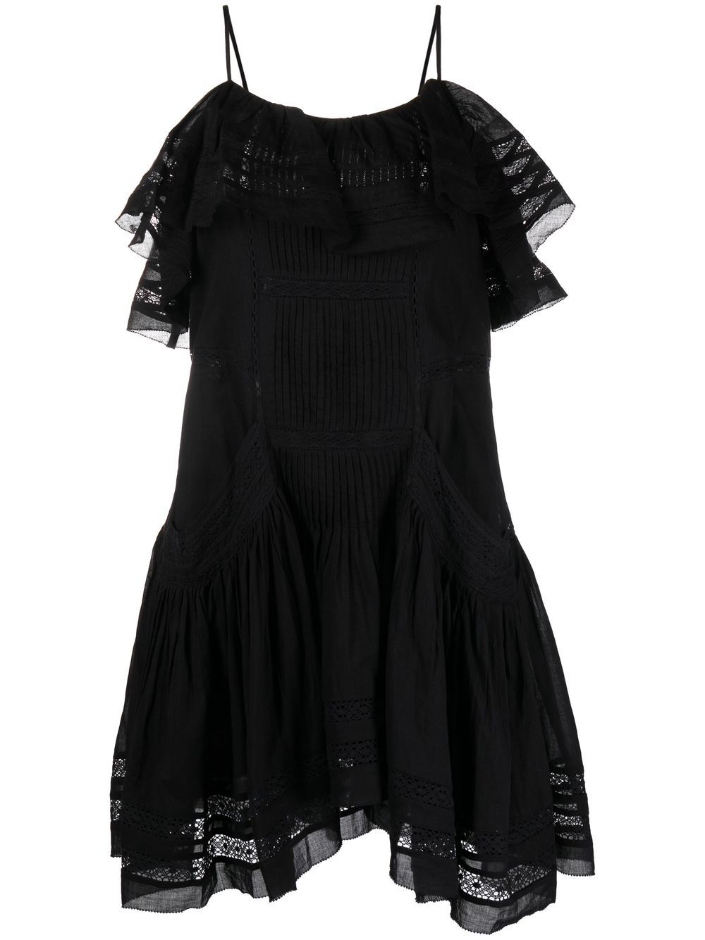 MARANT ÉTOILE Moly tiered broderie-anglaise minidress - Black von MARANT ÉTOILE