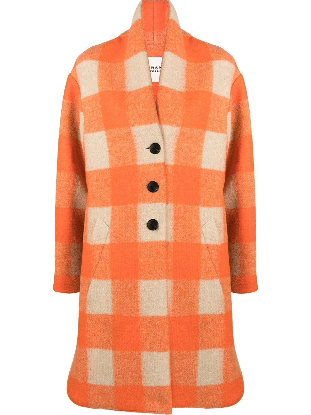 MARANT ÉTOILE check-pattern single-breasted coat - Orange von MARANT ÉTOILE