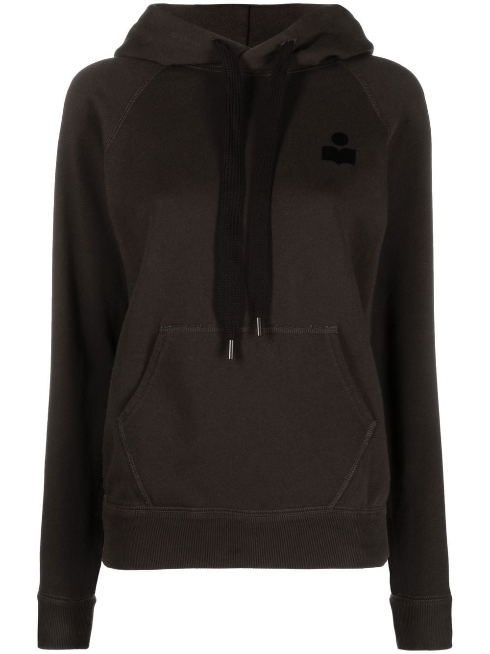 MARANT ÉTOILE flocked-logo drawstring hoodie - Black von MARANT ÉTOILE