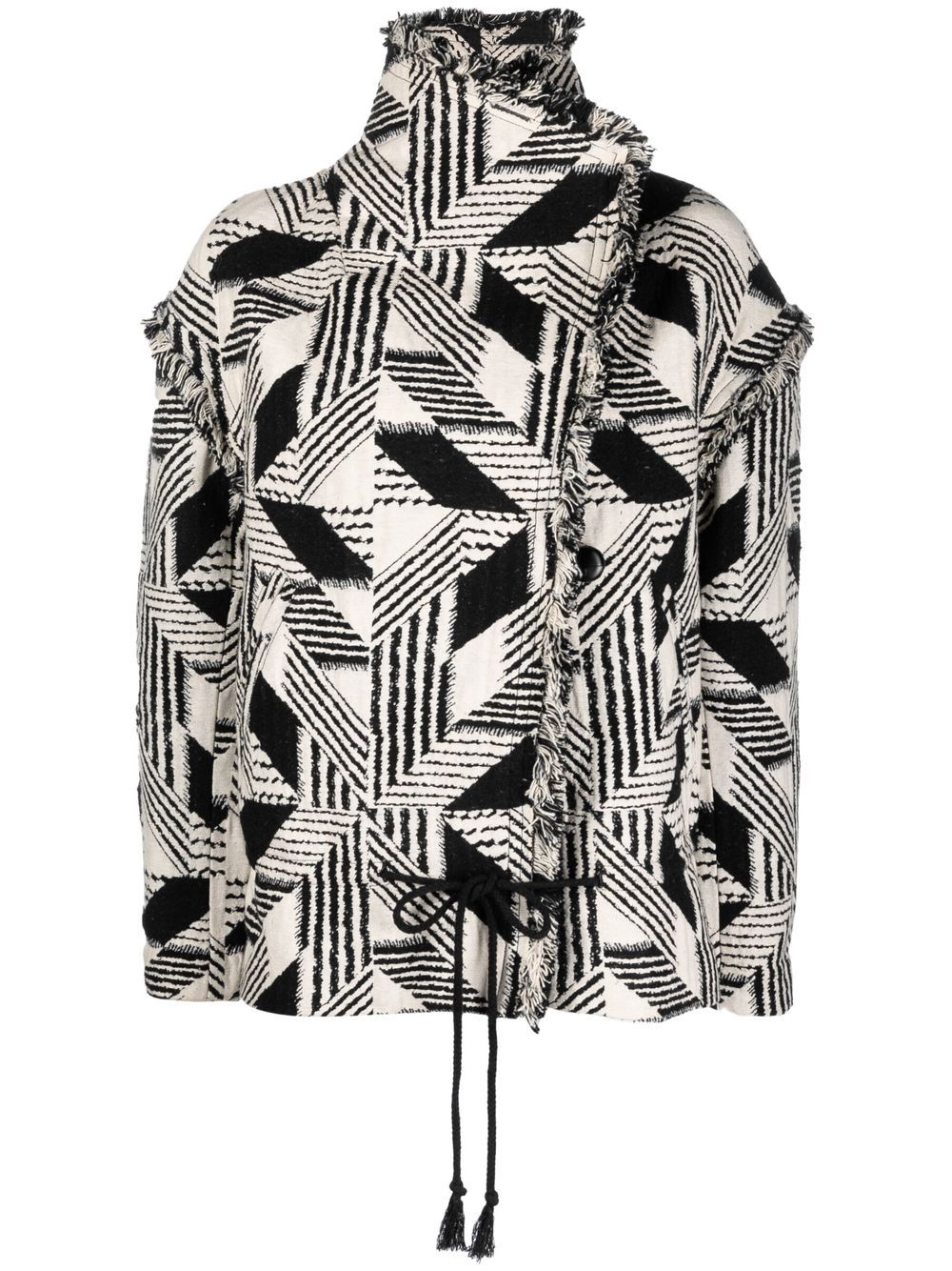 MARANT ÉTOILE geometric-print frayed jacket - Black von MARANT ÉTOILE