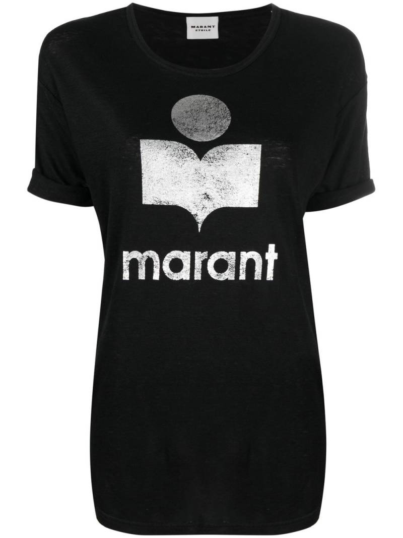 MARANT ÉTOILE logo-print linen T-shirt - Black von MARANT ÉTOILE