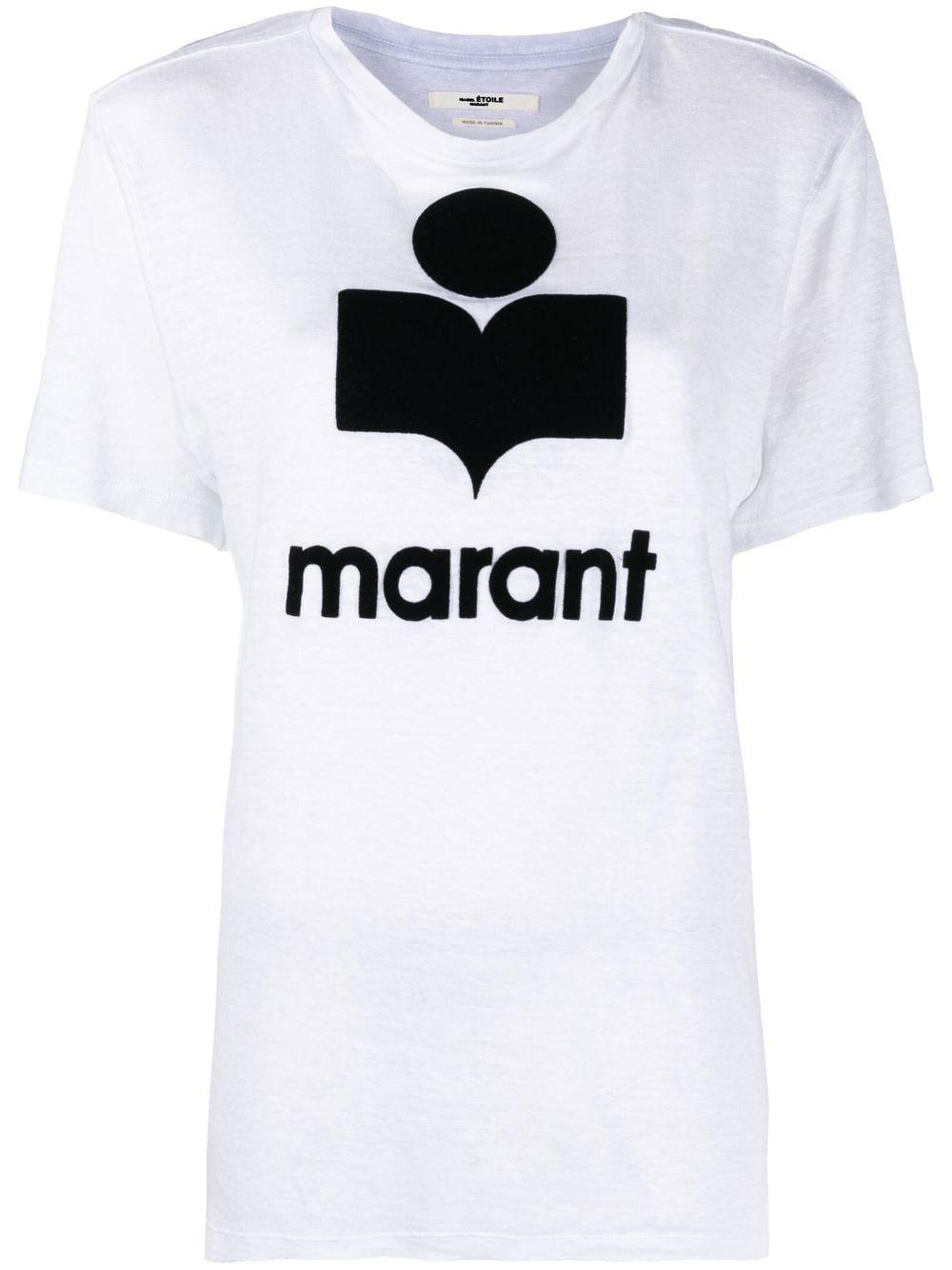 MARANT ÉTOILE logo-print linen T-shirt - White von MARANT ÉTOILE