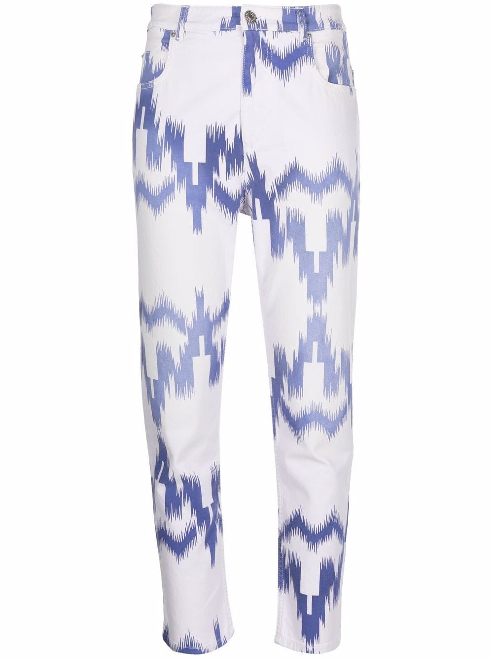 MARANT ÉTOILE patterned cropped jeans - White von MARANT ÉTOILE