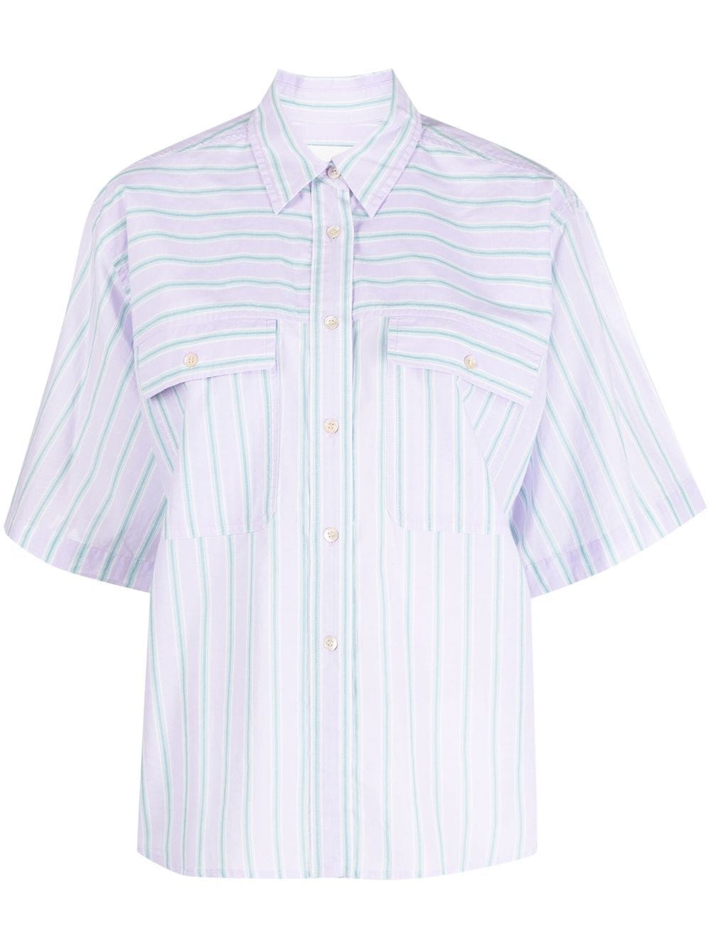 MARANT ÉTOILE striped short-sleeve shirt - Green von MARANT ÉTOILE