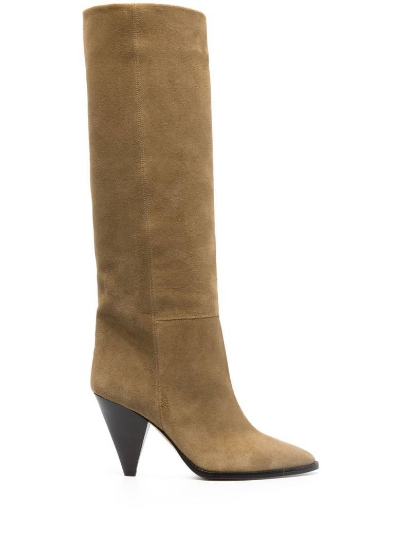 ISABEL MARANT 90mm suede cone-heel boots - Neutrals von ISABEL MARANT