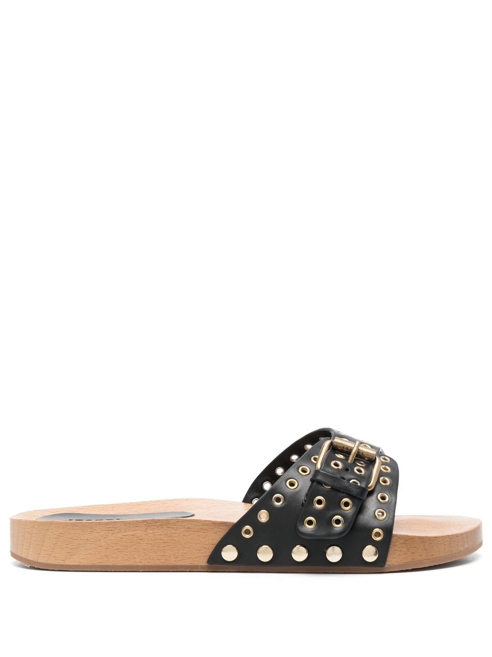 ISABEL MARANT Jaso buckled clog slides - Black von ISABEL MARANT