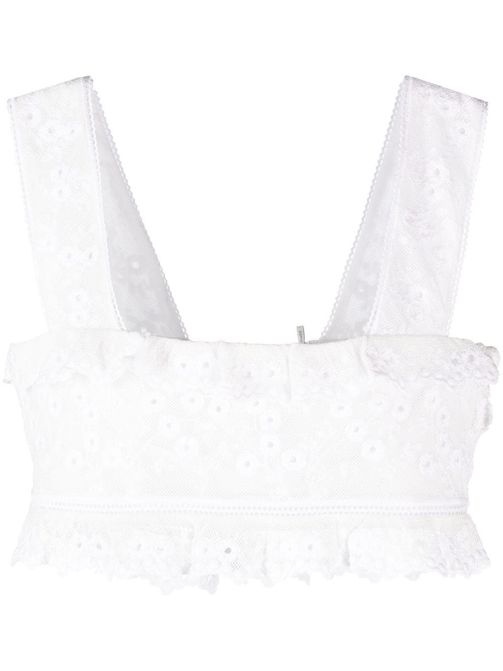 ISABEL MARANT Mecelia broderie anglais cropped top - White von ISABEL MARANT