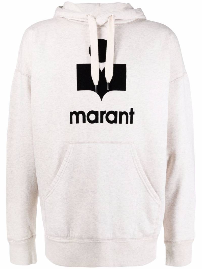 MARANT Miley flocked-logo hoodie - Neutrals von MARANT