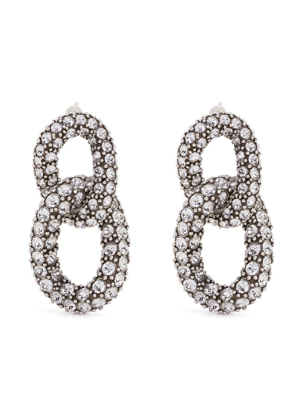 ISABEL MARANT crystal-embellished hoop earrings - Silver von ISABEL MARANT