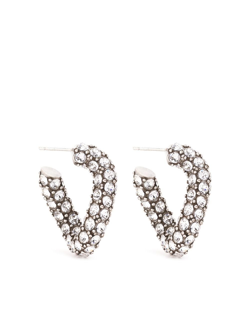 ISABEL MARANT crystal-embellished twisted hoop earrings - Silver von ISABEL MARANT