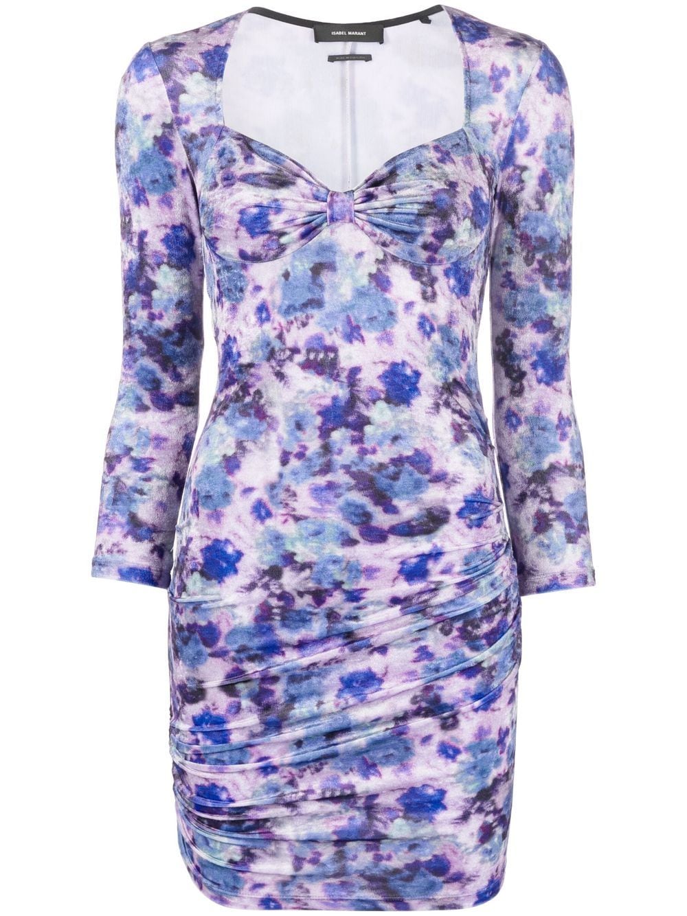 ISABEL MARANT floral-print ruched minidress - Purple von ISABEL MARANT