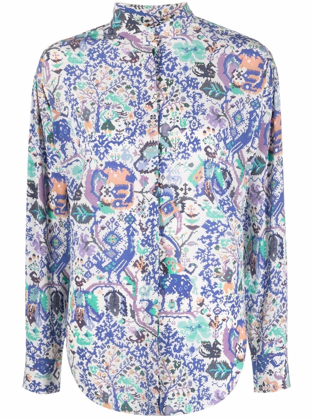 ISABEL MARANT graphic-print long-sleeve blouse - Blue von ISABEL MARANT