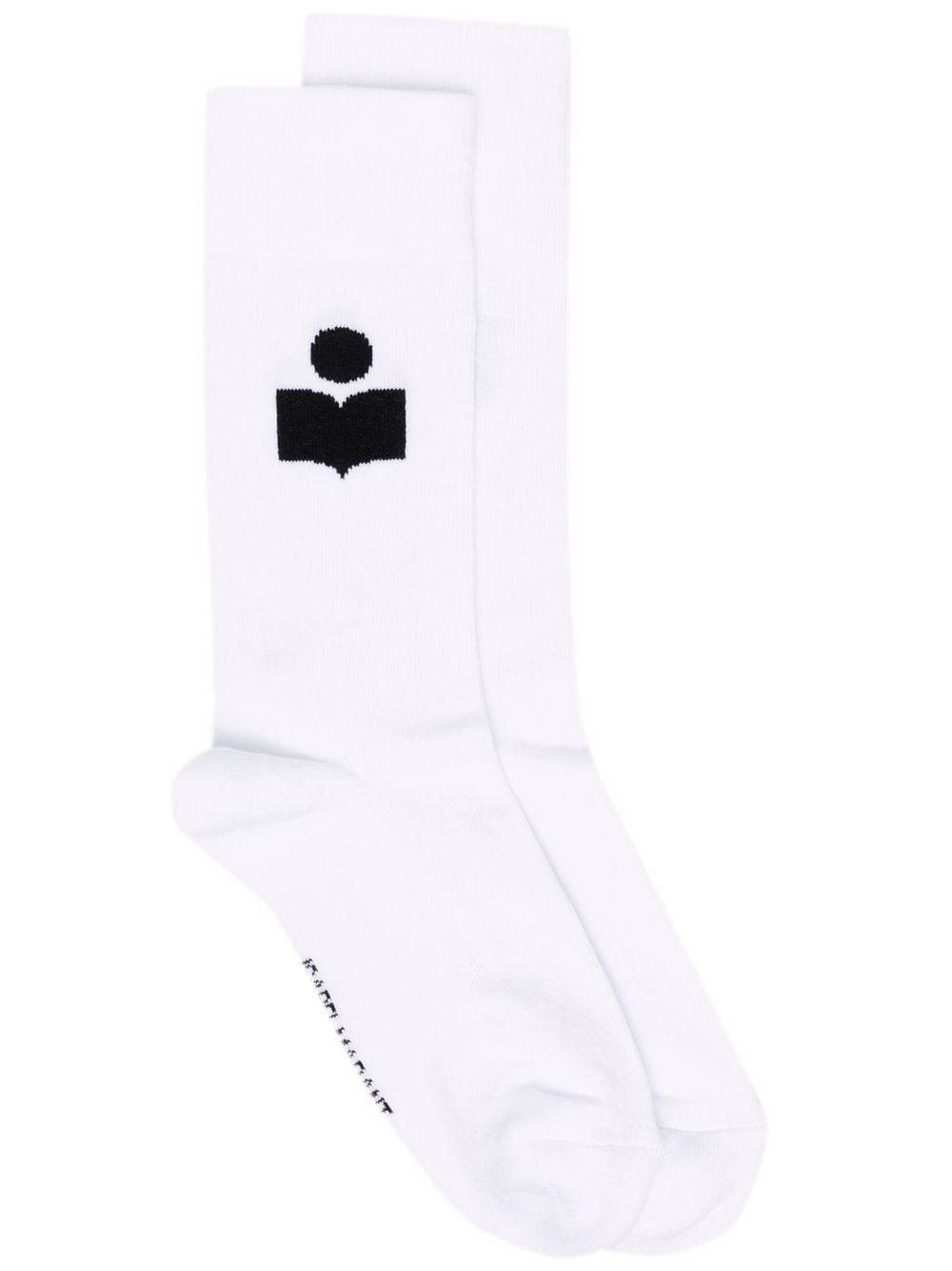 ISABEL MARANT logo embroidered socks - White von ISABEL MARANT