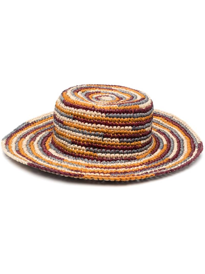 ISABEL MARANT logo-patch woven raffia sun hat - Yellow von ISABEL MARANT