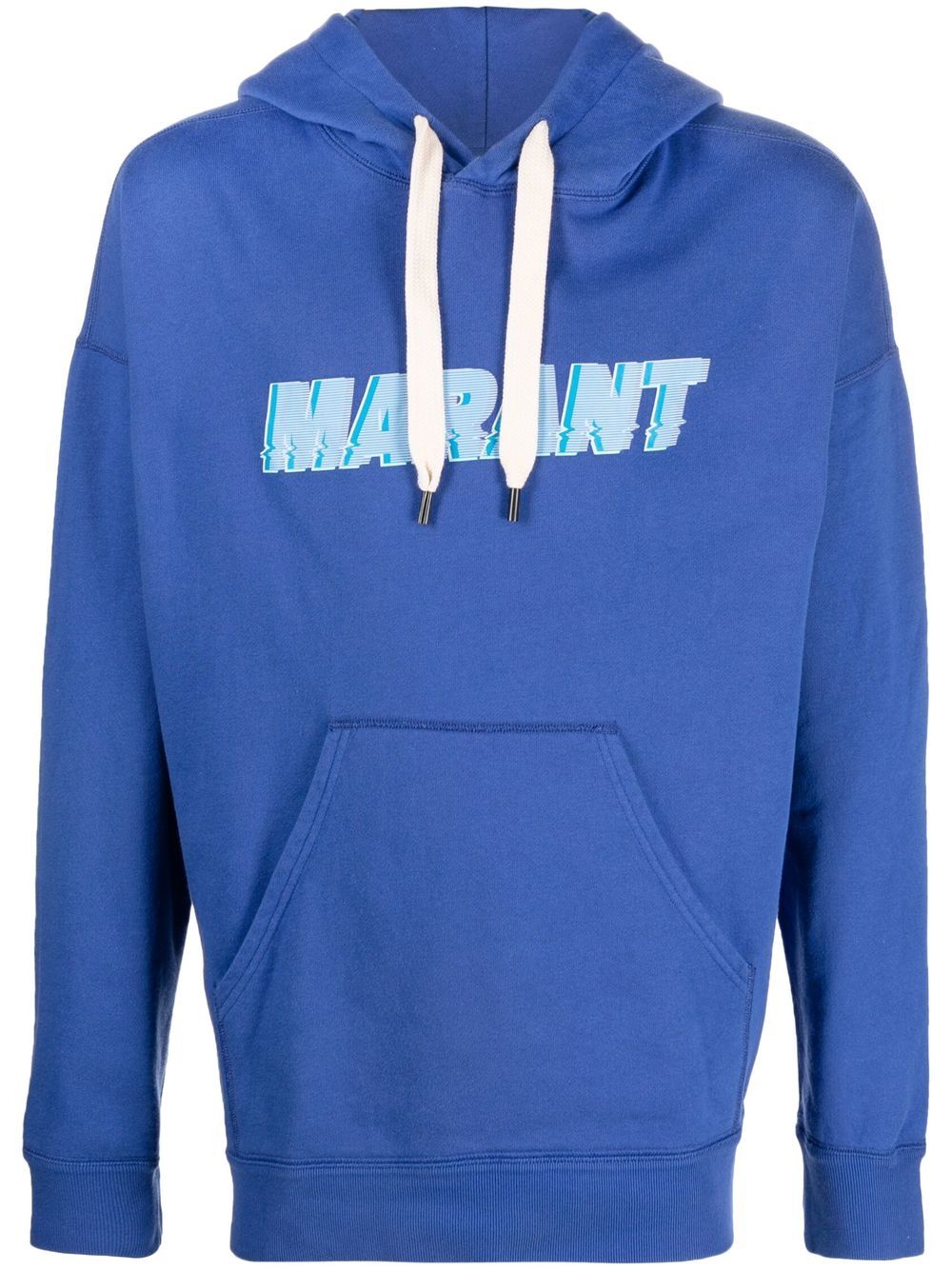 MARANT logo-print drawstring hoodie - Blue von MARANT