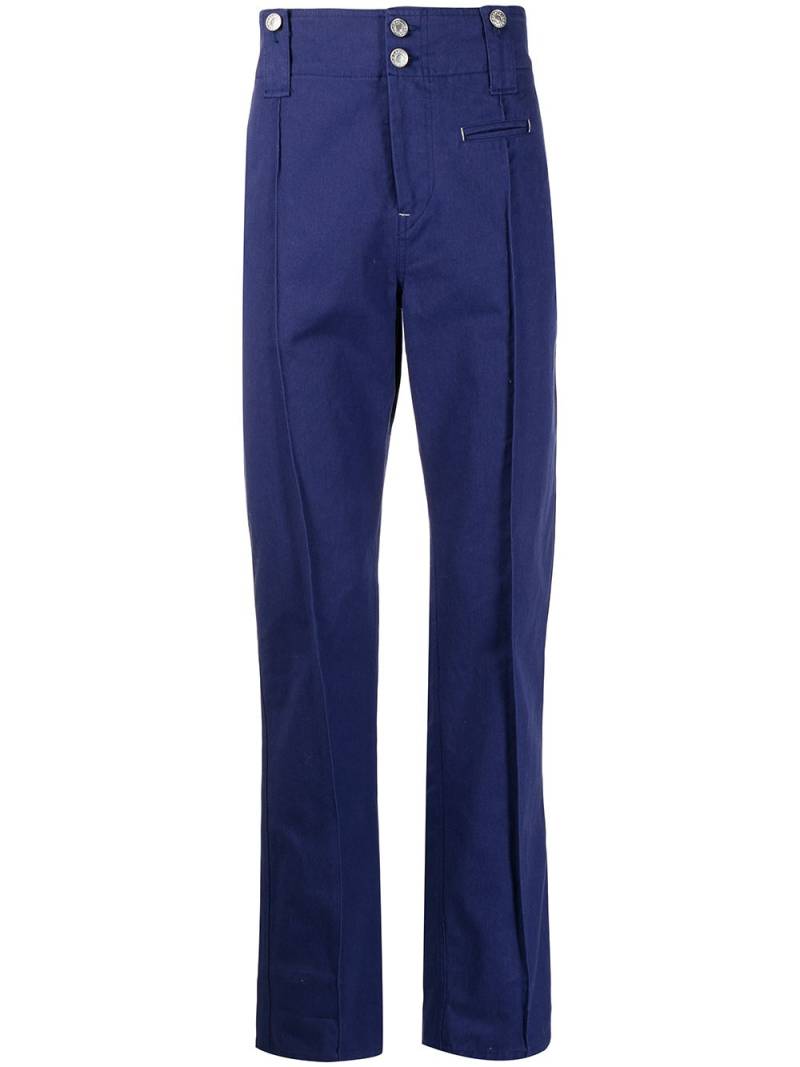 MARANT pressed-crease cotton straight trousers - Blue von MARANT