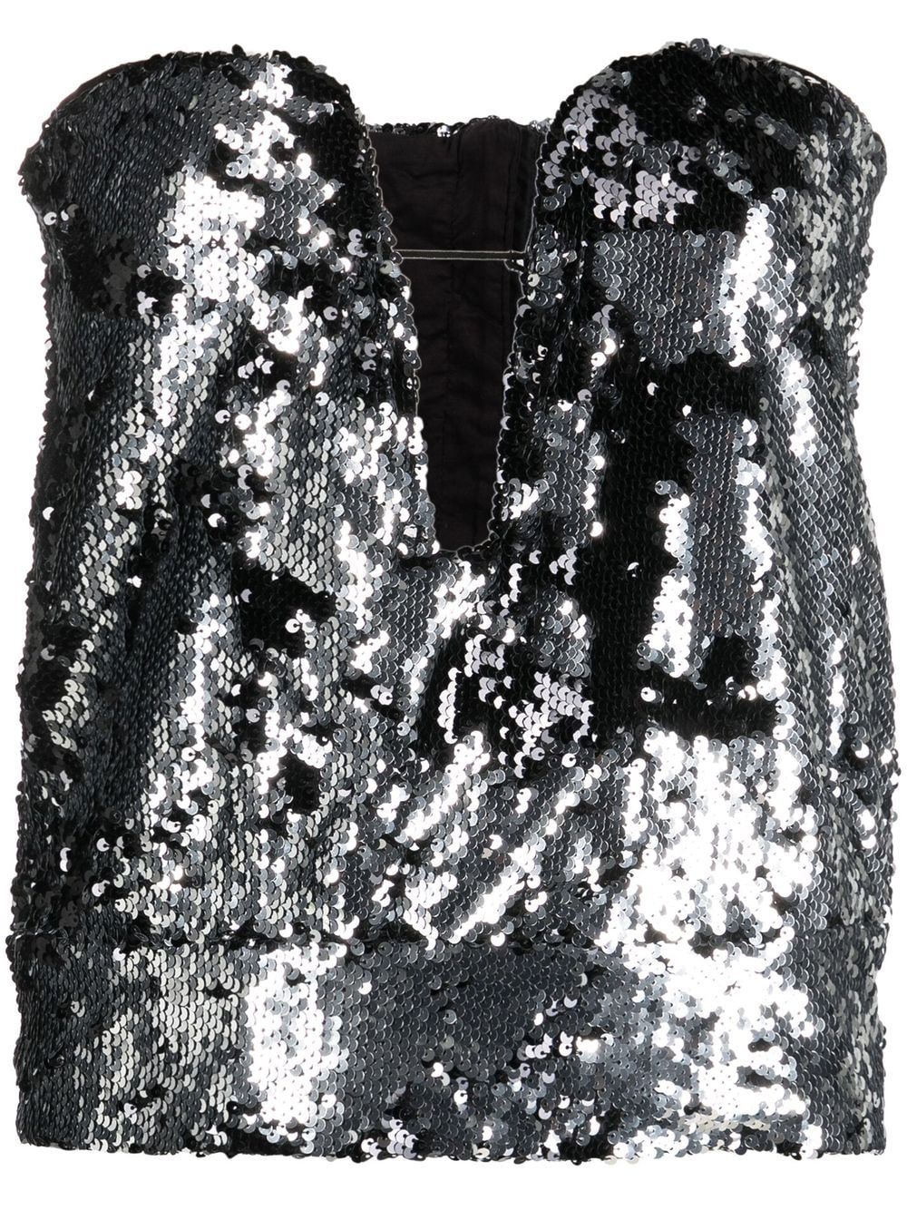 ISABEL MARANT sequin-embellished plunge top - Grey von ISABEL MARANT