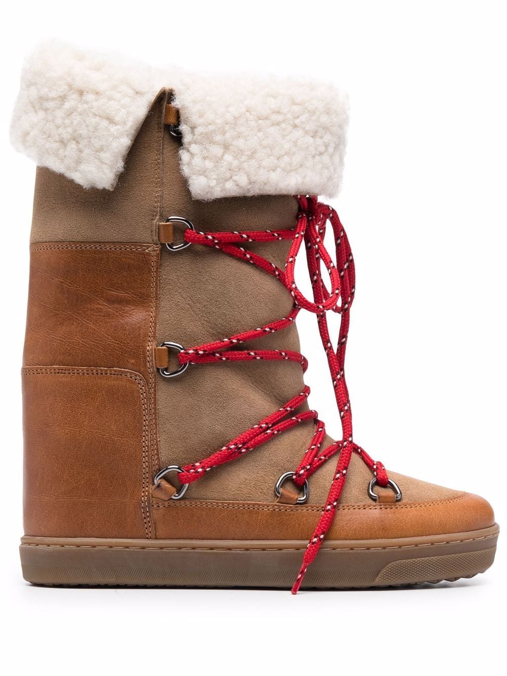 ISABEL MARANT shearling-trim lace-up boots - Brown von ISABEL MARANT