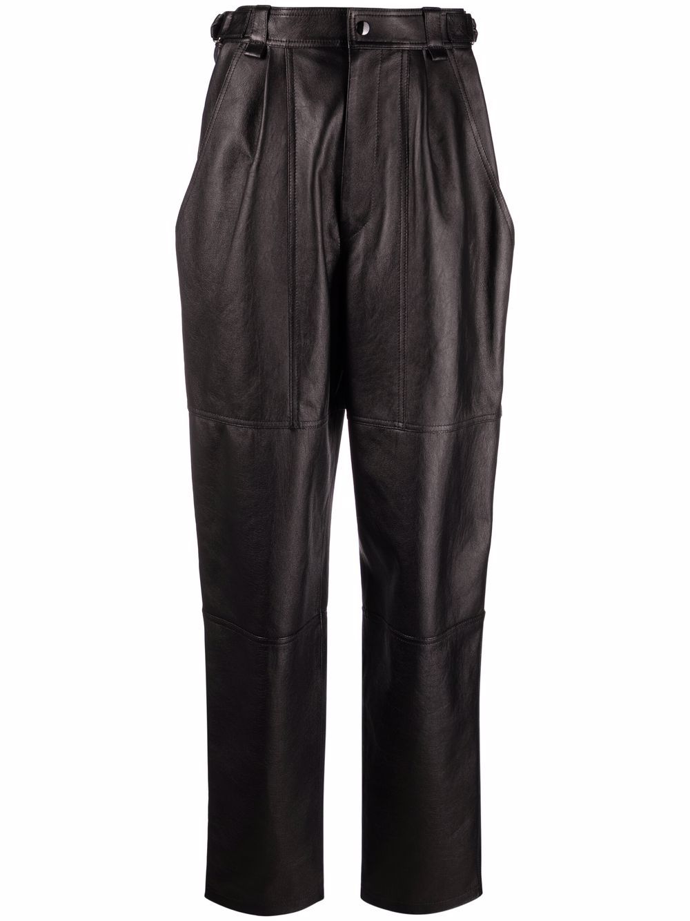 ISABEL MARANT straight leg leather trousers - Black von ISABEL MARANT