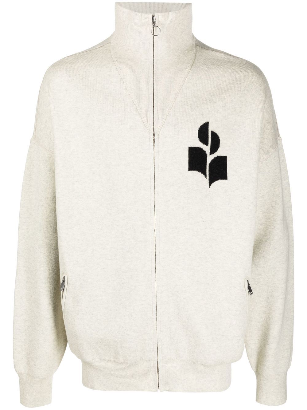 MARANT zippered logo cardigan - Neutrals von MARANT