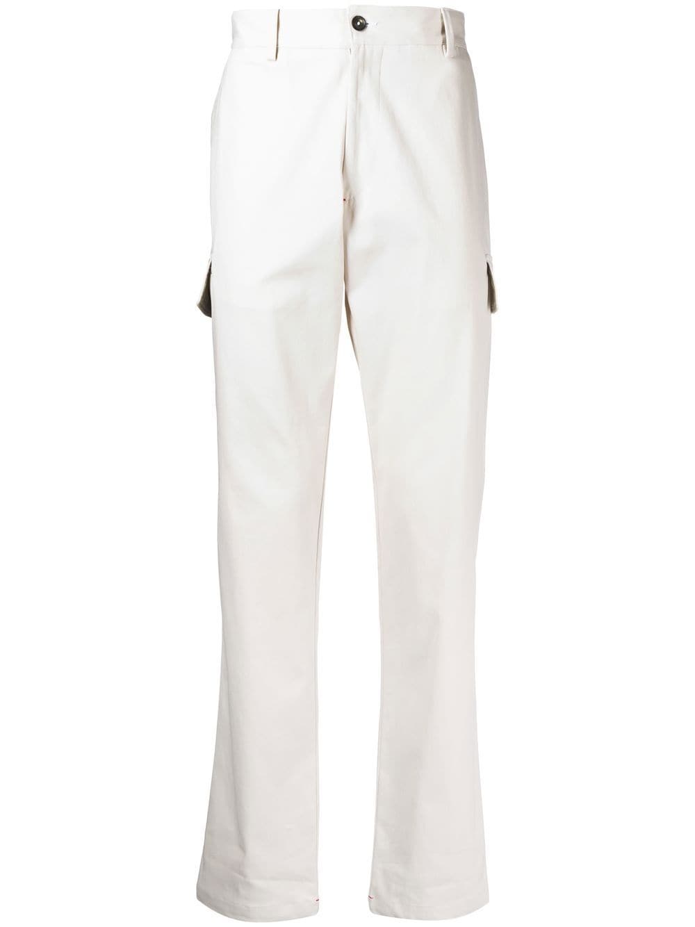 Isaia Drill mid-rise cargo trousers - White von Isaia