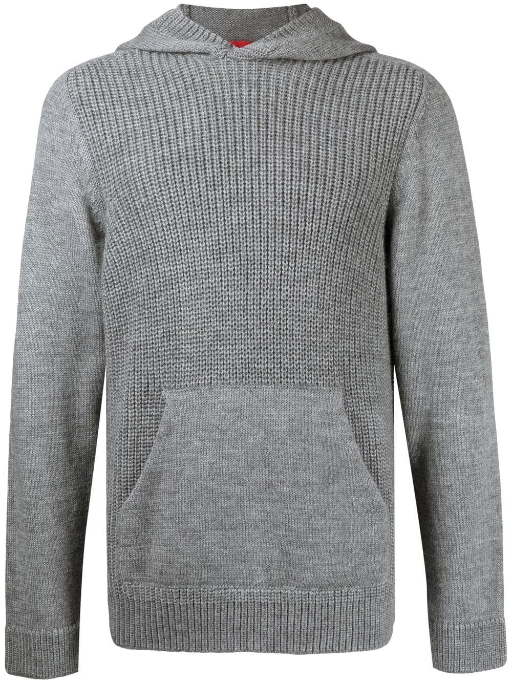 Isaia English-rib knitted hoodie - Grey von Isaia
