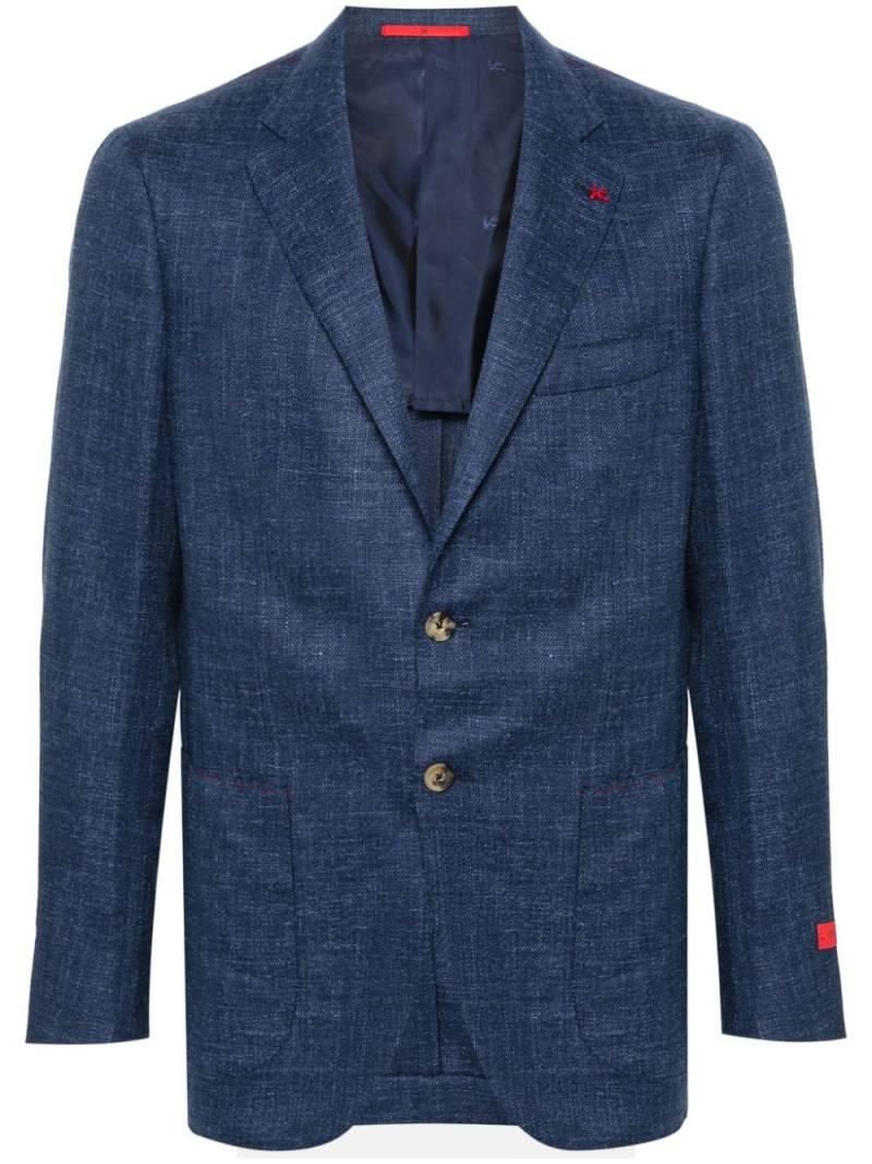 Isaia brooch-detail mélange blazer - Blue von Isaia