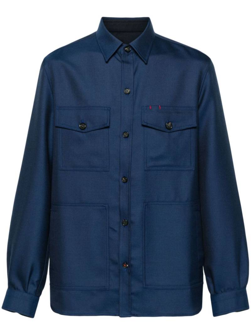 Isaia contrast-stitch buttoned shirt - Blue von Isaia