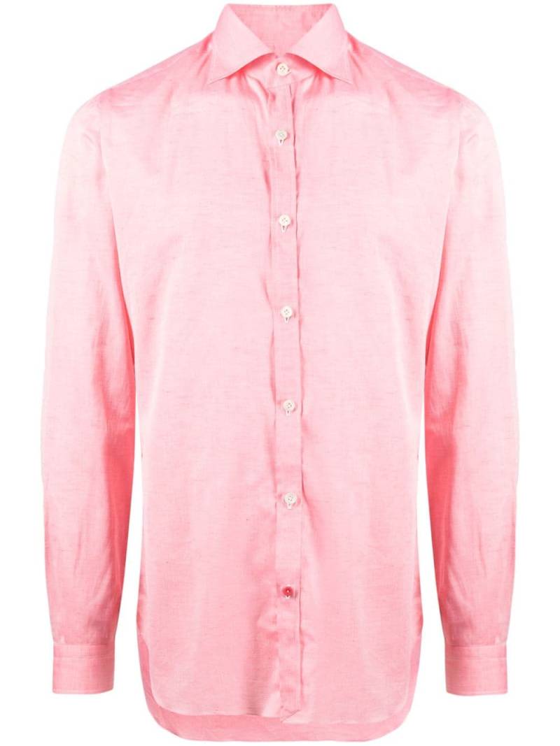 Isaia cotton-lined spread-collar shirt - Pink von Isaia