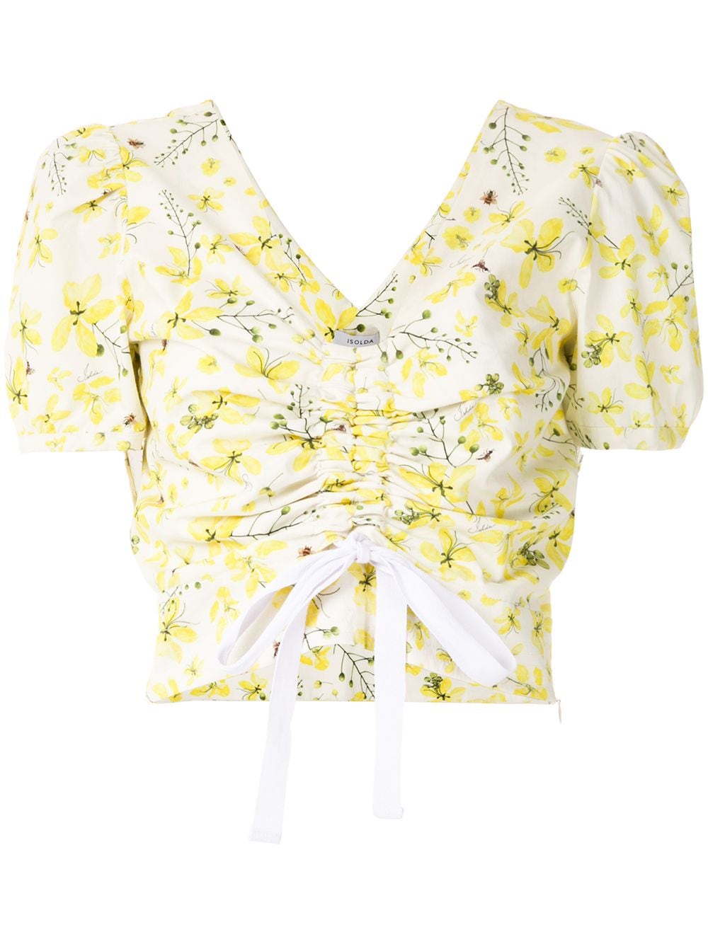 Isolda gathered floral-print top - Yellow von Isolda