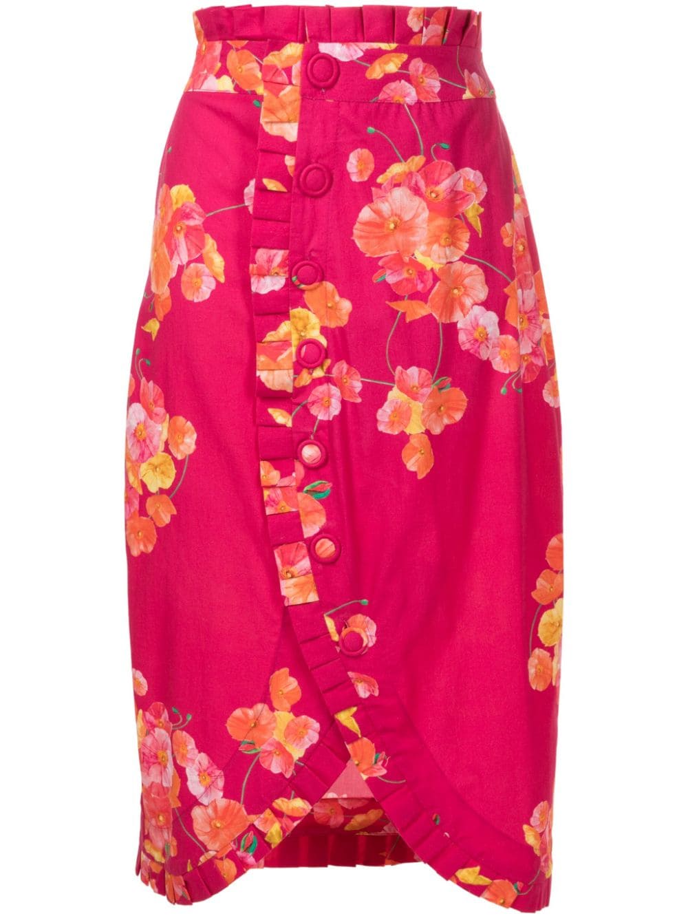 Isolda Tarsila floral-print wrap skirt - Pink von Isolda