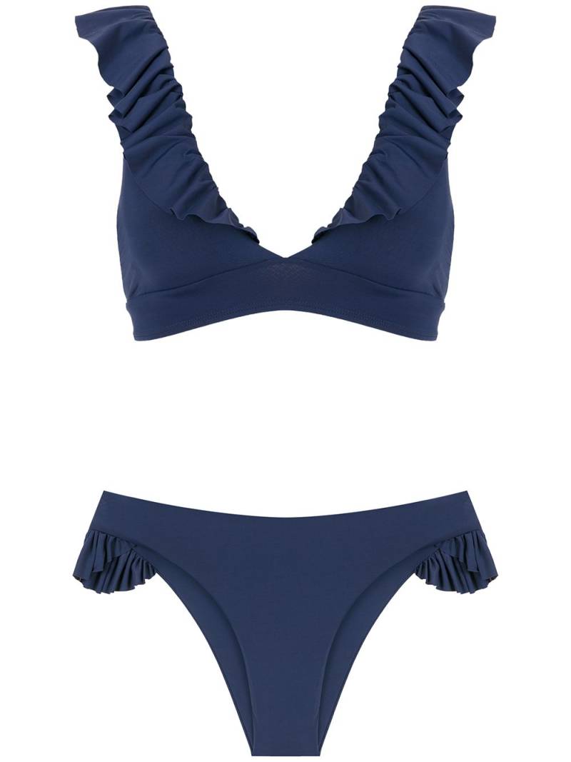 Isolda ruffle-trimmed bikini set - Blue von Isolda