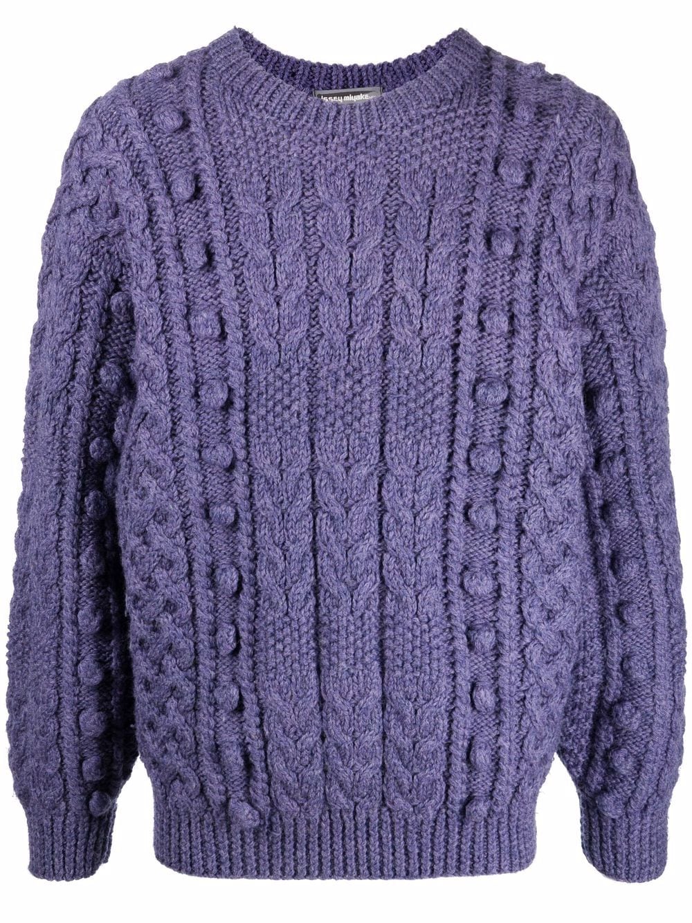 Issey Miyake Pre-Owned 1980s chunky cable-knit jumper - Purple von Issey Miyake Pre-Owned