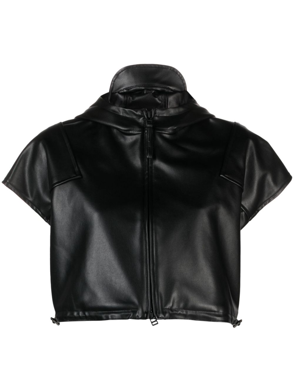 Issey Miyake Straight Seams hooded cropped jacket - Black von Issey Miyake