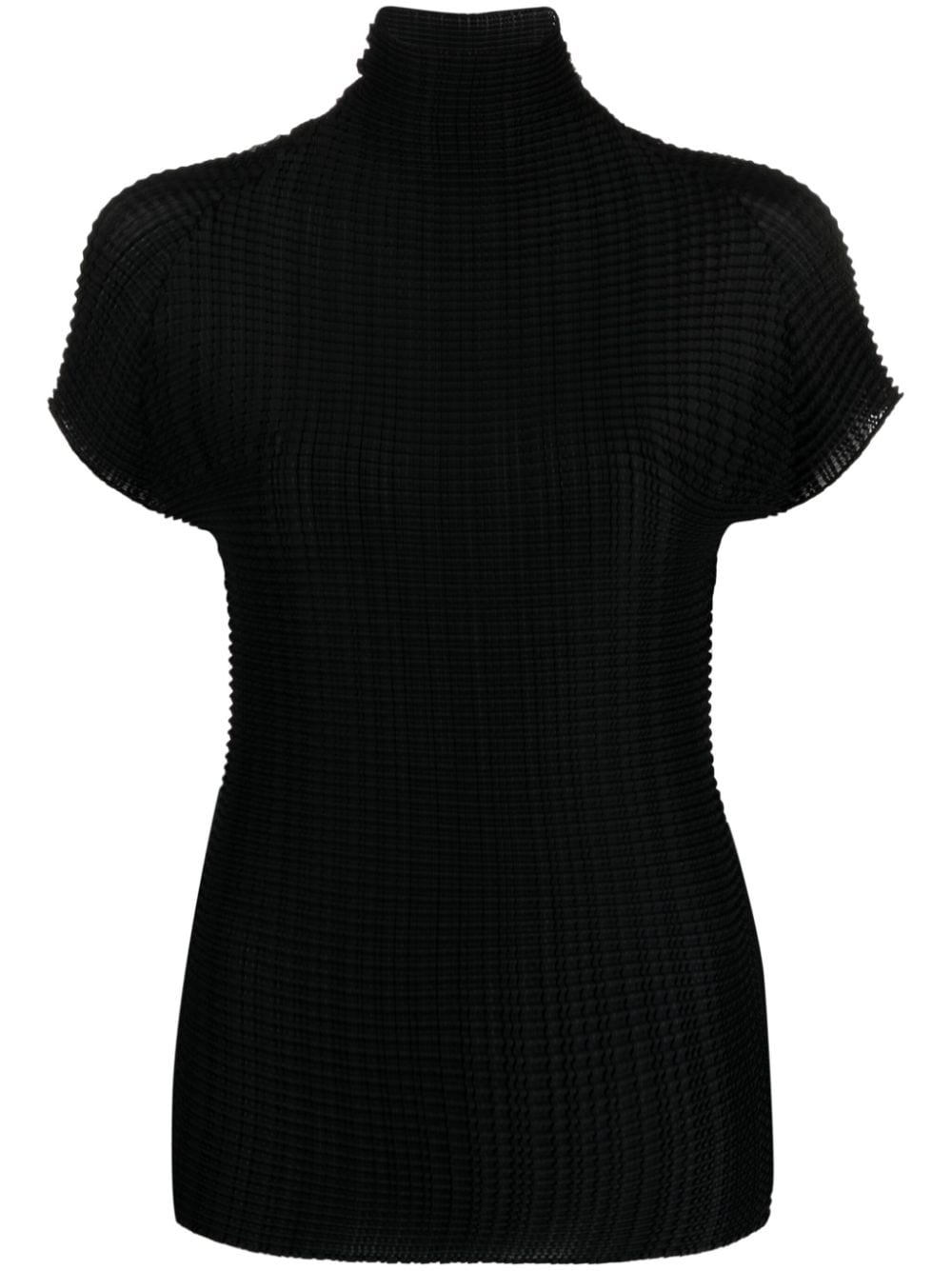 Issey Miyake high-neck short-sleeve T-shirt - Black von Issey Miyake