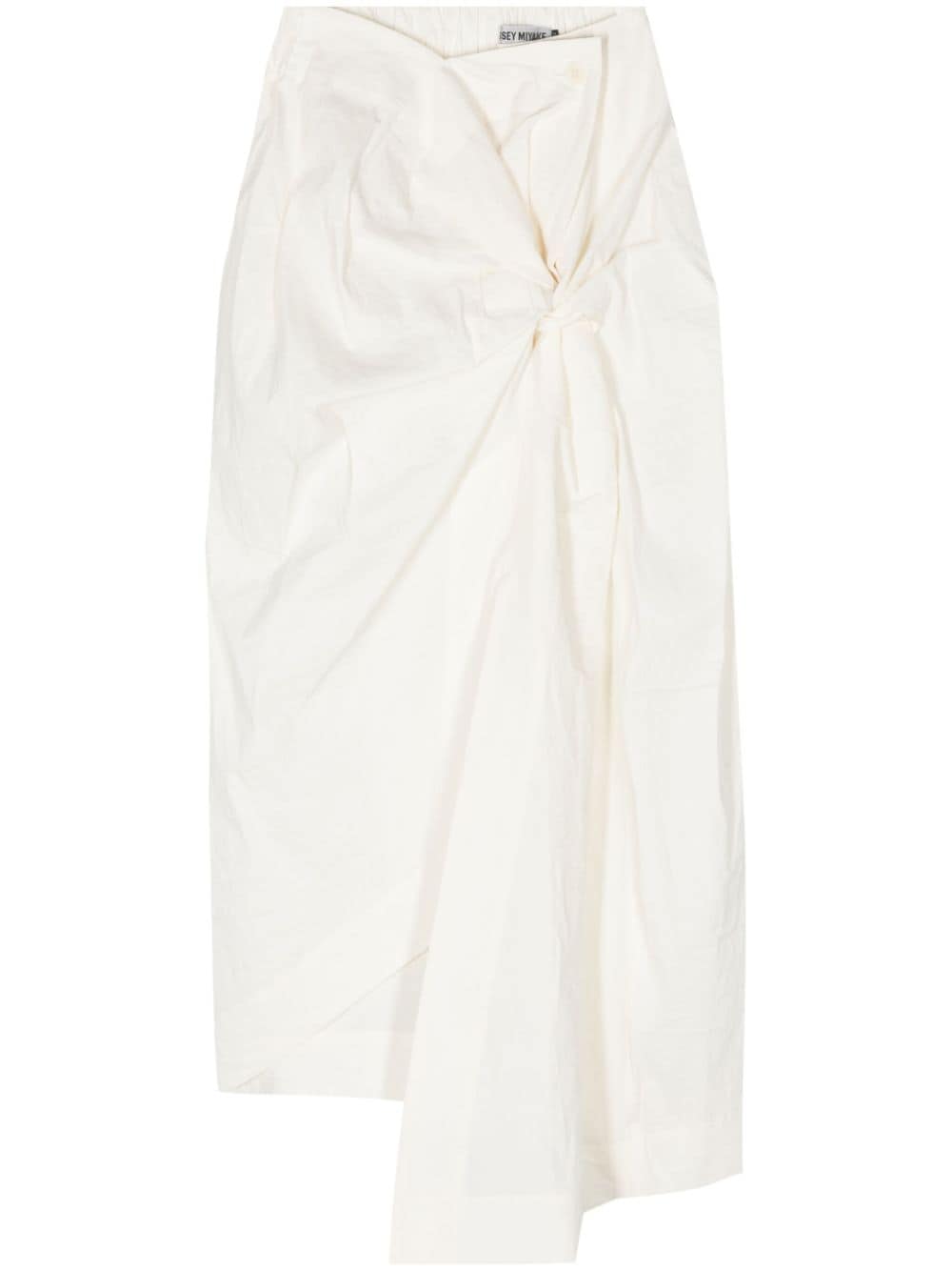 Issey Miyake twist asymmetric midi skirt - White von Issey Miyake