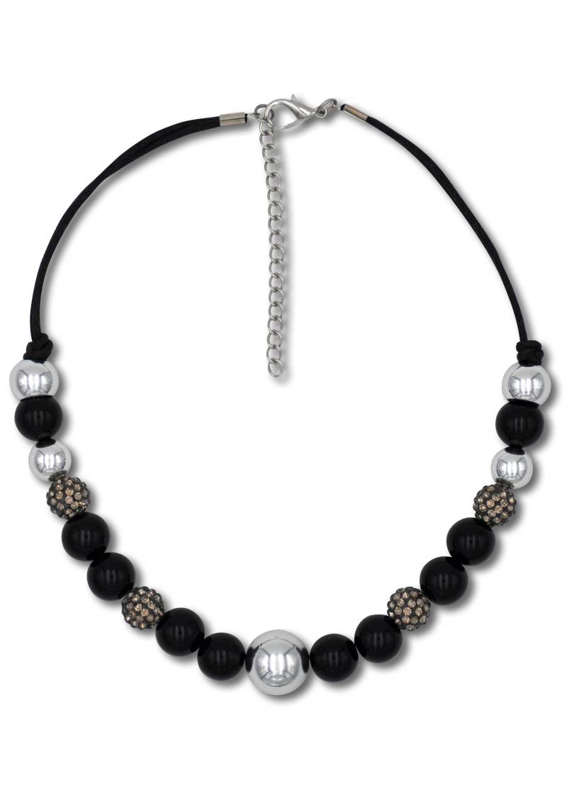 Firetti Kette ohne Anhänger »im verschiedenen Look aneinander gereiht«, mit Glassteinen - mit Kunststoffperle von Firetti