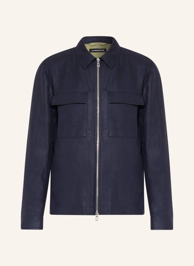 J.Lindeberg Blouson Mit Leinen blau von J.LINDEBERG