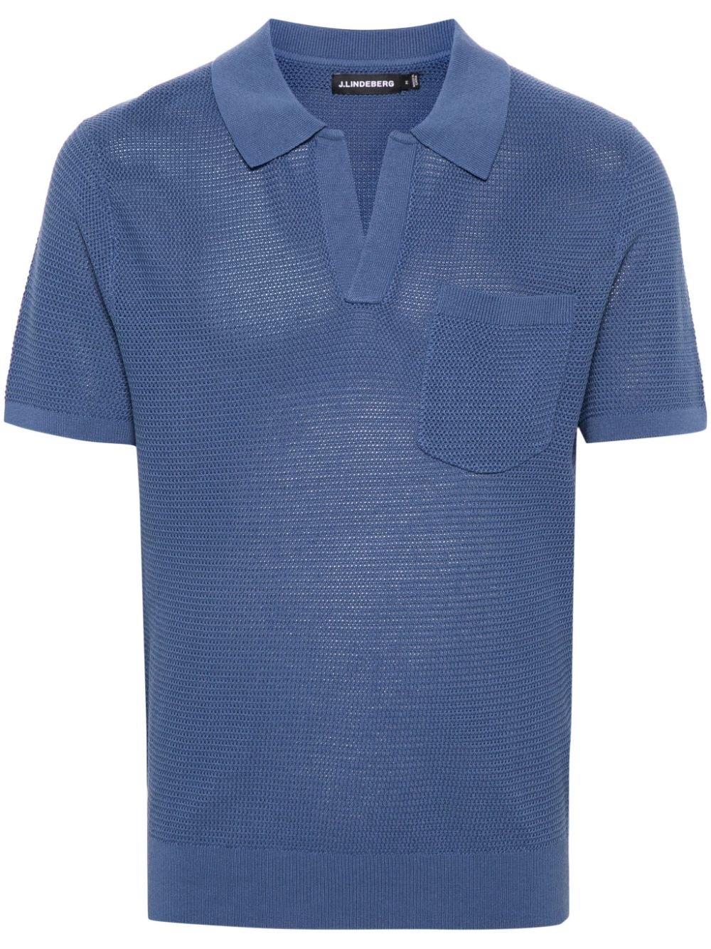 J.Lindeberg Ben Open knitted polo shirt - Blue von J.Lindeberg