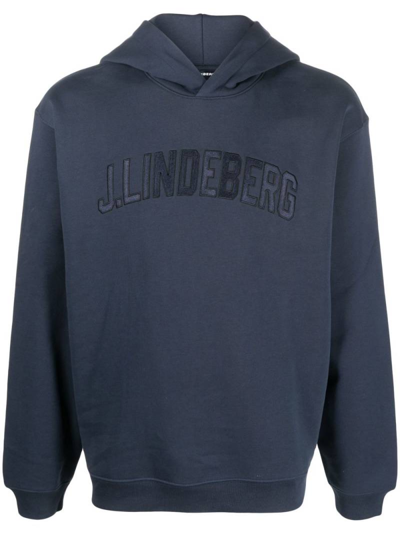 J.Lindeberg Kyzer embroidered-logo hoodie - Blue von J.Lindeberg