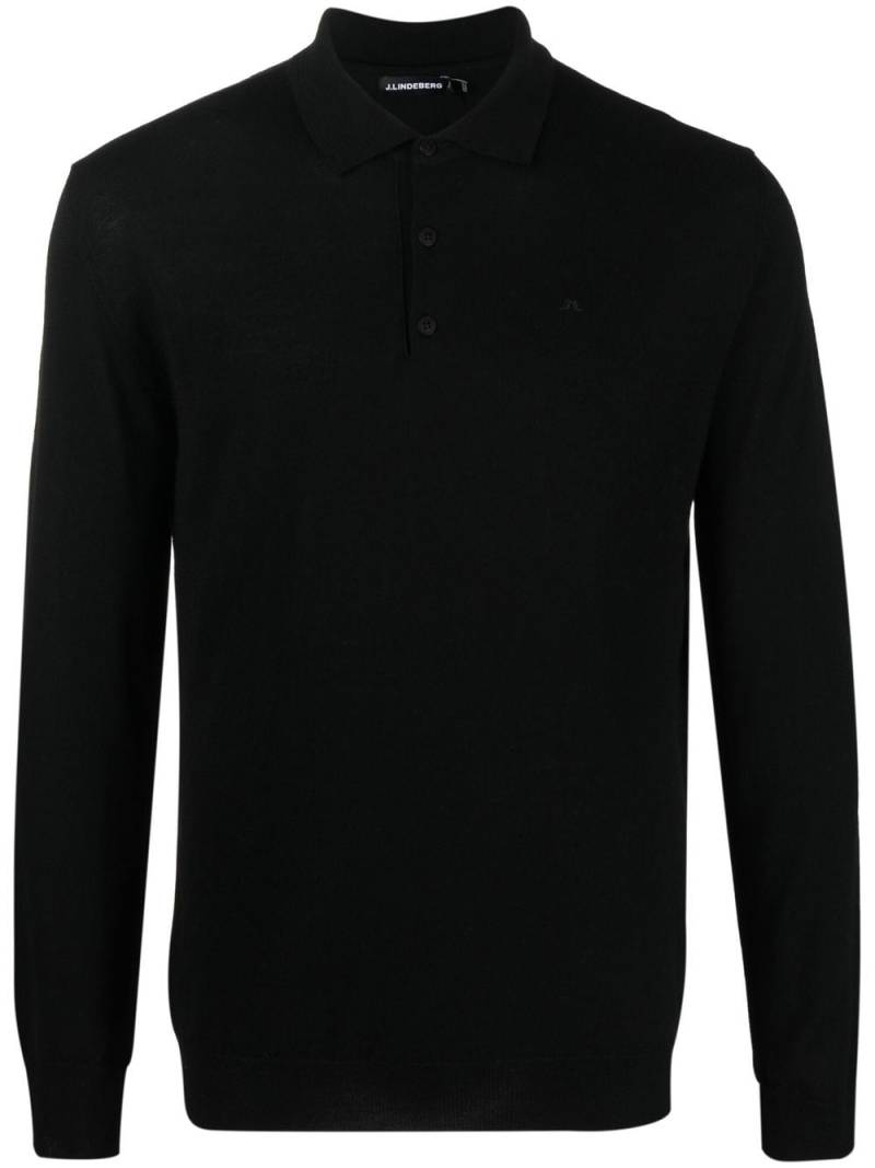 J.Lindeberg Noel Light long-sleeved polo shirt - Black von J.Lindeberg