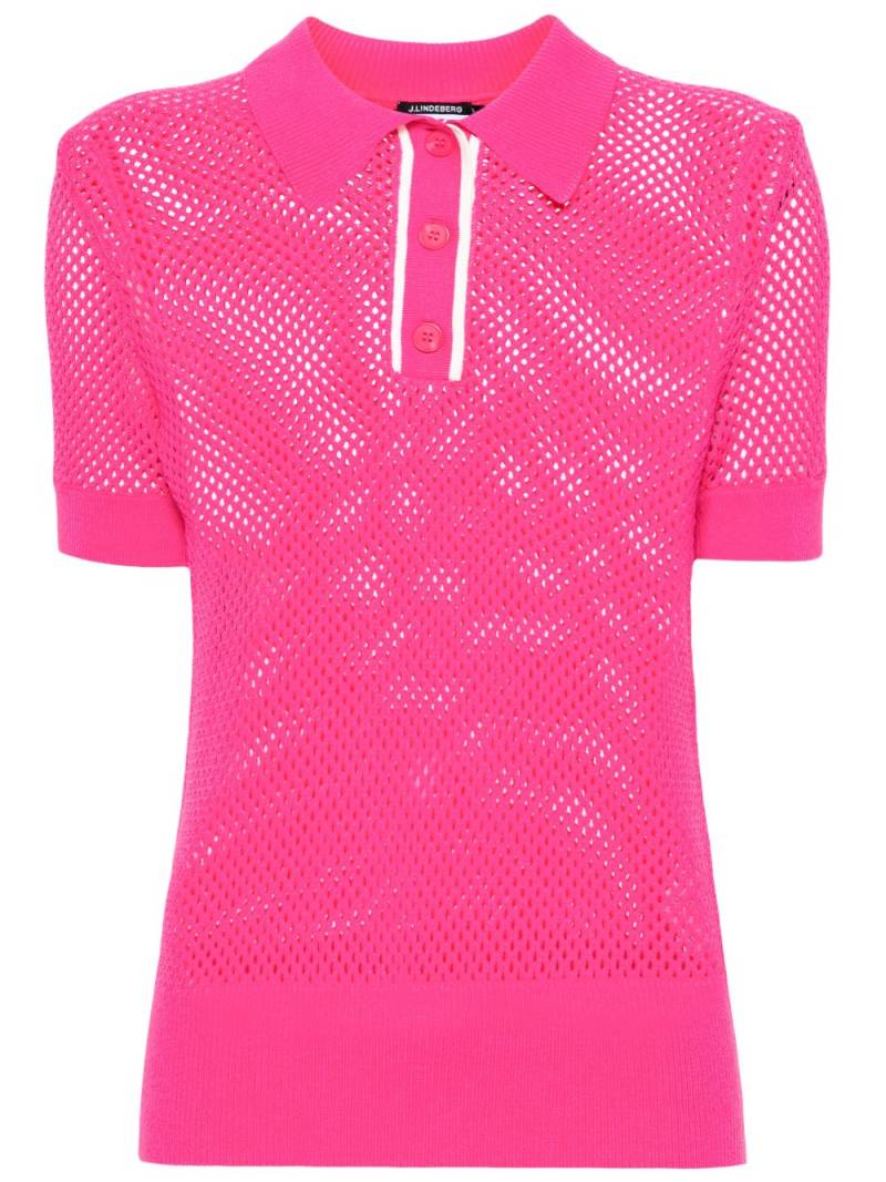 J.Lindeberg Sindra open-knit polo shirt - Pink von J.Lindeberg