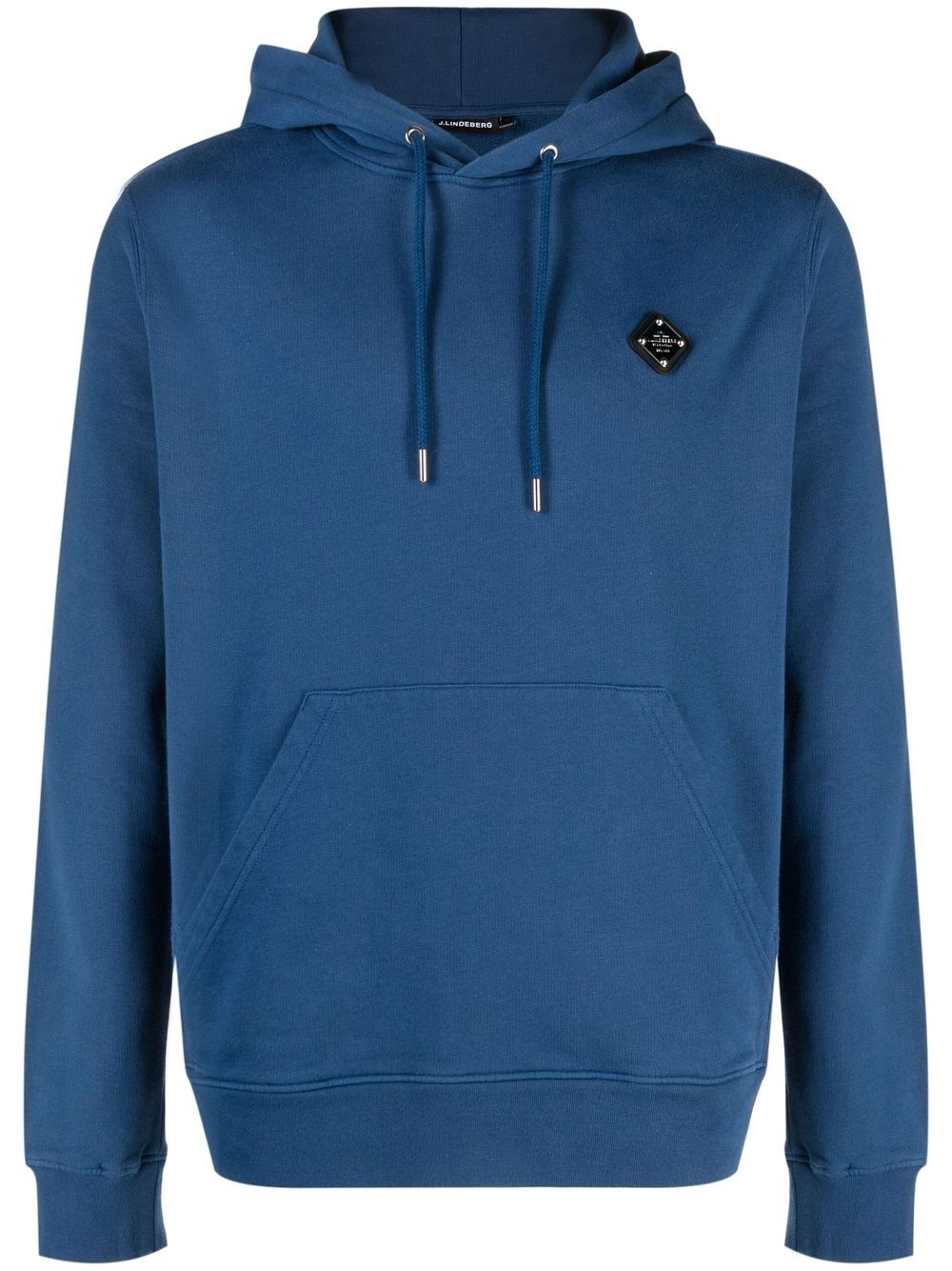 J.Lindeberg Throw logo-patch drawstring hoodie - Blue von J.Lindeberg