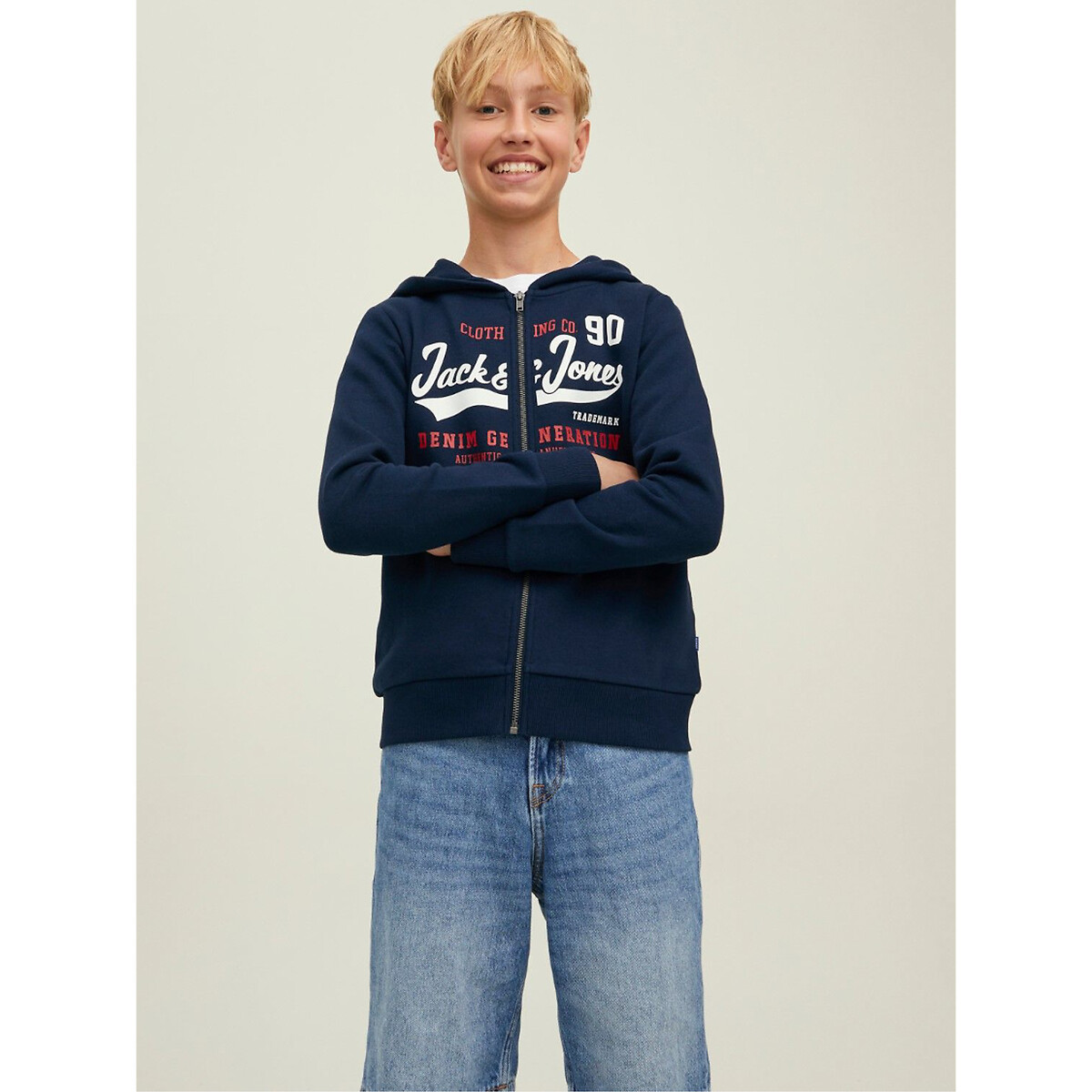 Kapuzensweatjacke mit Reissverschluss von JACK & JONES JUNIOR