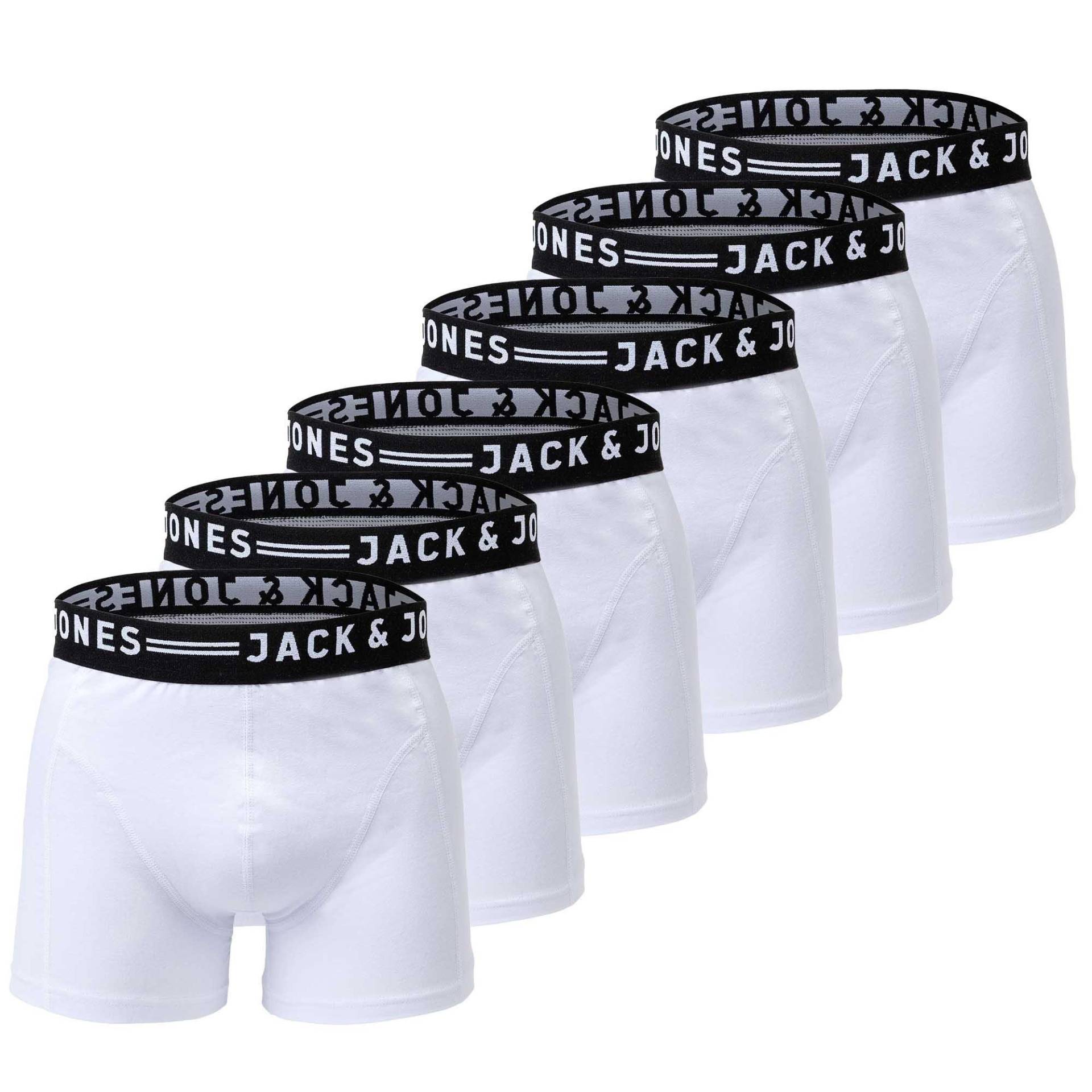 Boxer Shorts, 6er Pack Herren Weiss L von JACK & JONES