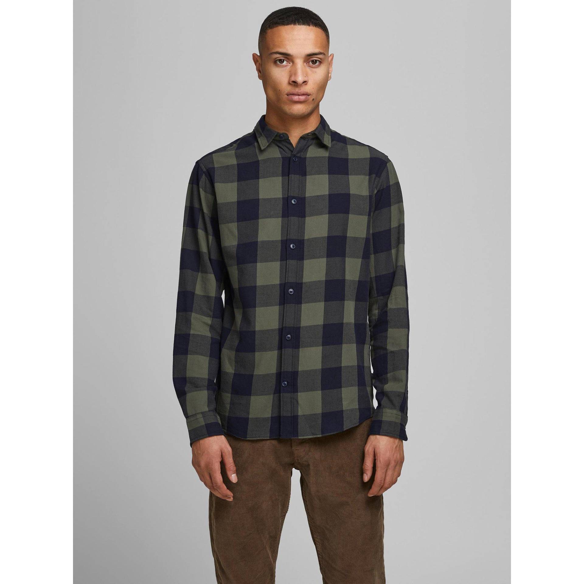 Hemd, Langarm Herren Olivegrün M von JACK & JONES