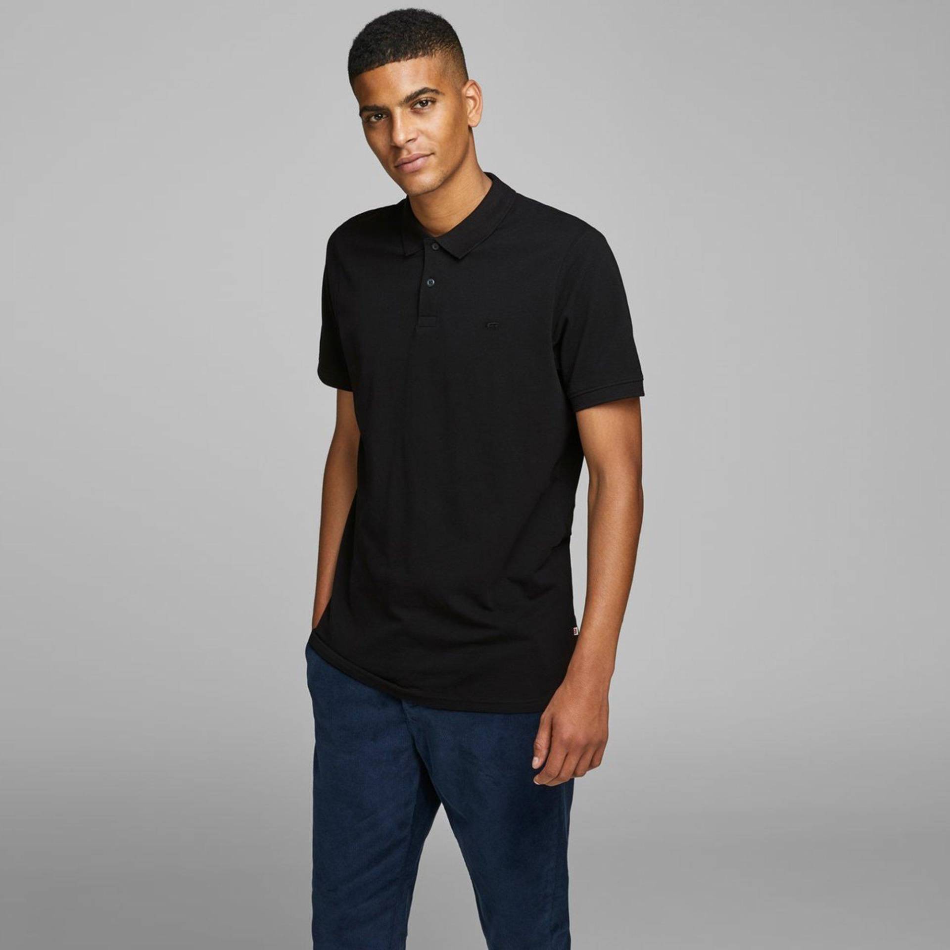 Poloshirt, Body Fit, Kurzarm Herren Black S von JACK & JONES