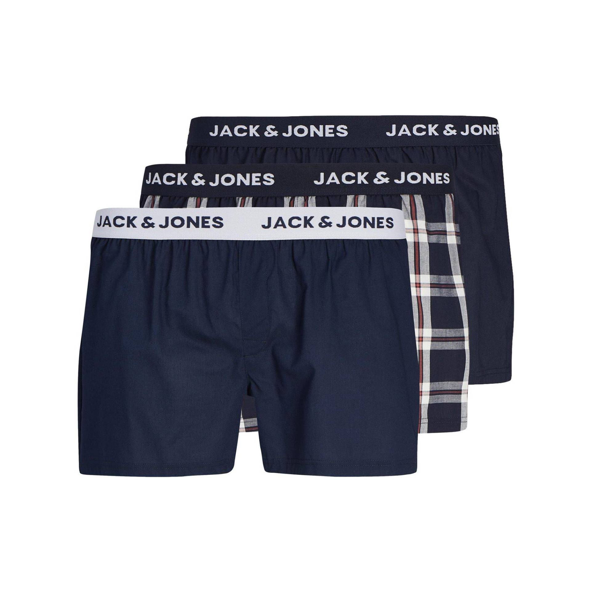 Triopack, Boxershorts Herren Marine L von JACK & JONES