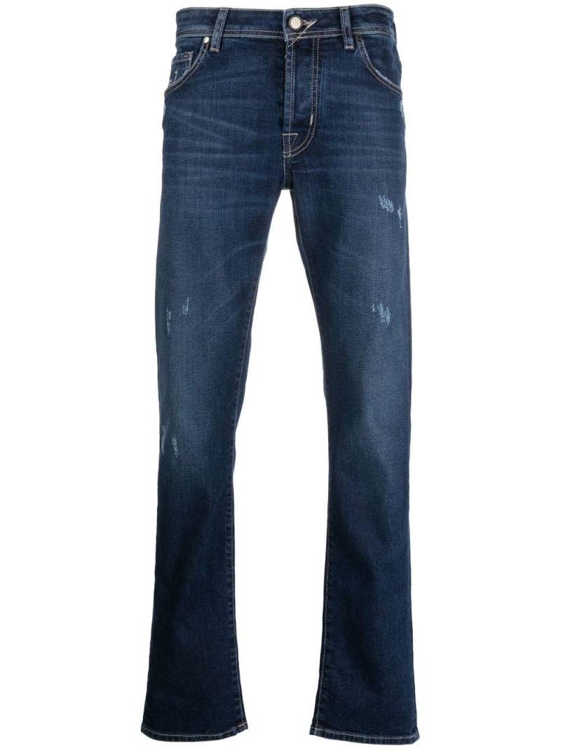 Jacob Cohën distressed detail slim fit jeans - Blue von Jacob Cohën
